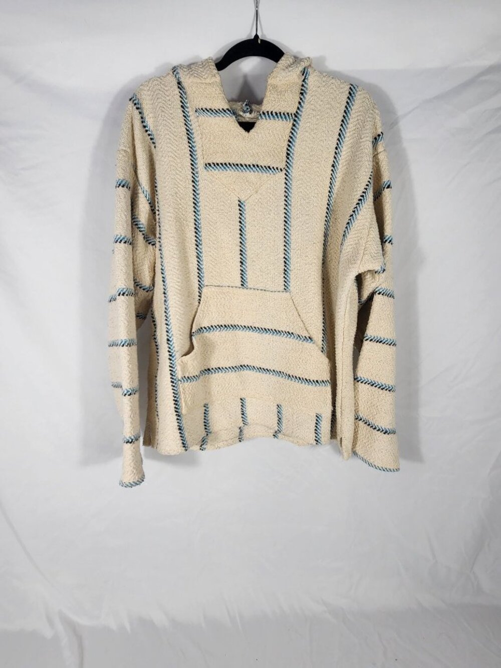 MCM Surfers Pullover Vintage Hippie Hoodie Baja Mexican Cotton Striped XL